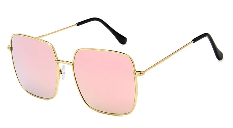 Gold Pink Женские брендовые винтажные дизайнерские солнцезащитные очки прямоугольные солнцезащитные очки ретро черные очки квадратная рамка для очков Oculos De Sol - Цвет линз: Gold Pink