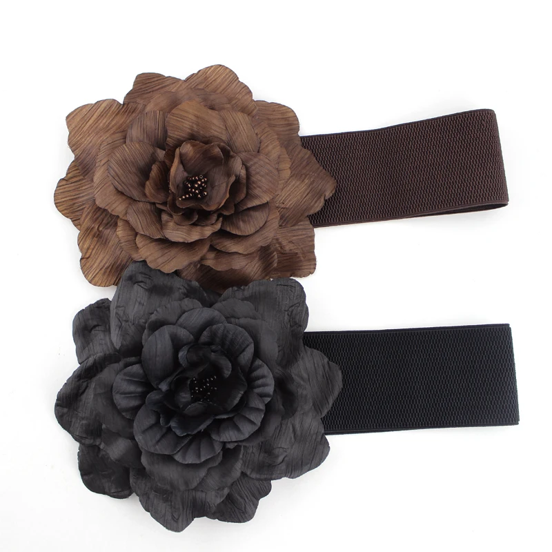 de cuero ancho para mujer 2018 Flor de tela a la moda, cintura elástica para damas envío gratis|womens wide leather belts|fashion leather belt - AliExpress