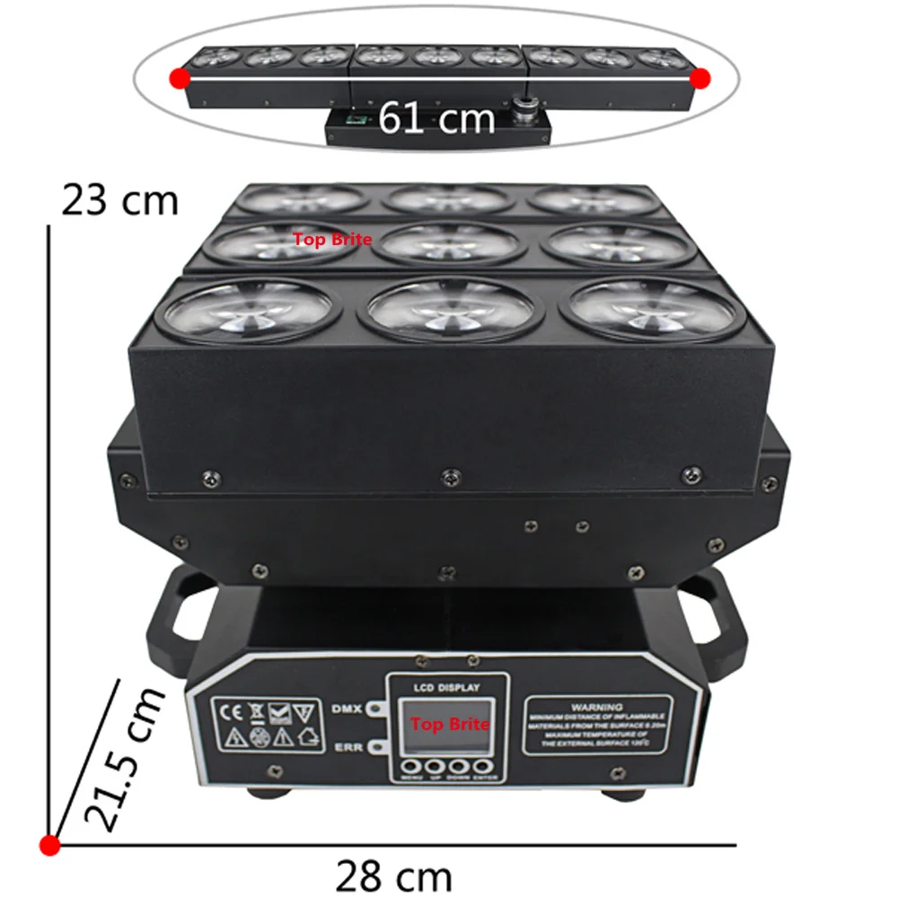 Светодиодный прожектор с движущейся головкой 4x lot 4 в 1 Cree 9X10W 15/20/47 каналов|moving head