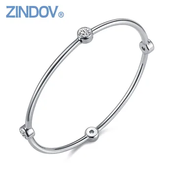 

ZINDOV 316 Stainless Steel Cubic Zirconia Bangles& Bracelet Women New Rose Gold Color Fashion Jewelry Top Quality Christmas Gift