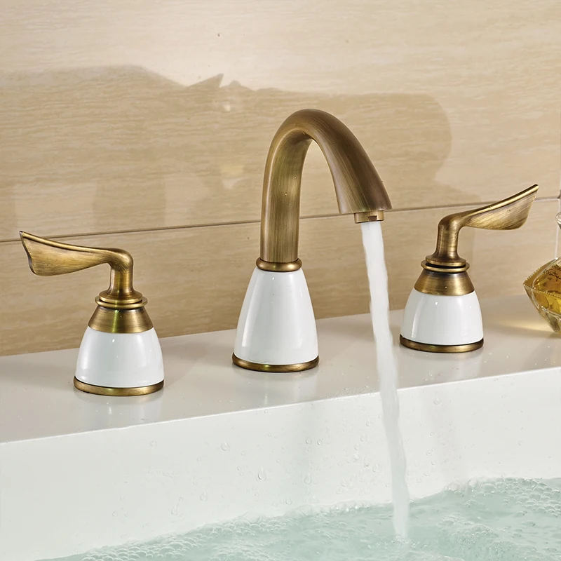 Luxus 3 Stück Set Wasserhahn Badarmaturen Deck Montiert Sink ... Luxus 3 Stück Set Wasserhahn Badarmaturen Deck Montiert Sink ...