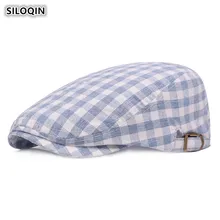 SILOQIN унисекс плед хлопок ткань береты Регулируемая окружность головы размер Кепка с козырьком от солнца для мужчин и женщин простой тренд Кепка
