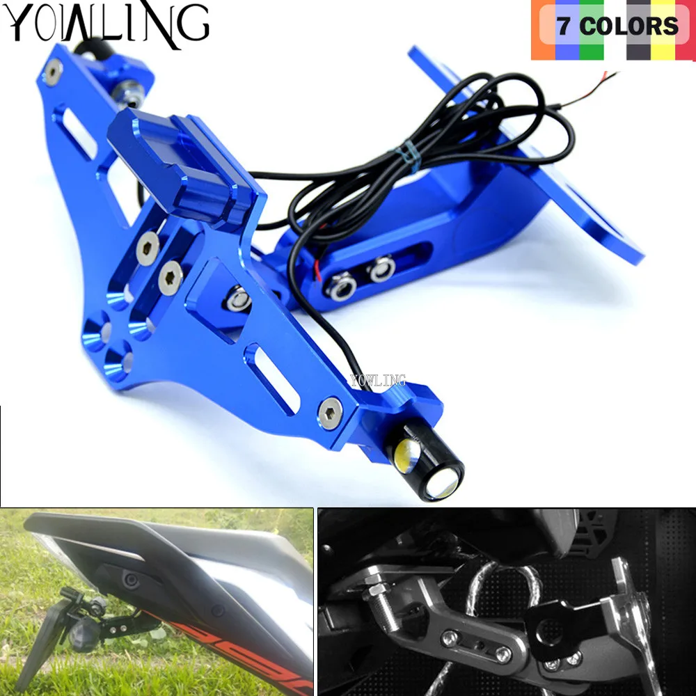 For Yamaha Motorcycle Cnc Rear License Plate Bracket Folding With Led