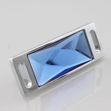 32mm Fashion Deluxe K9 Crystal handle Brown Blue green mauve Crystal pull silver cabinet dresser furntiure