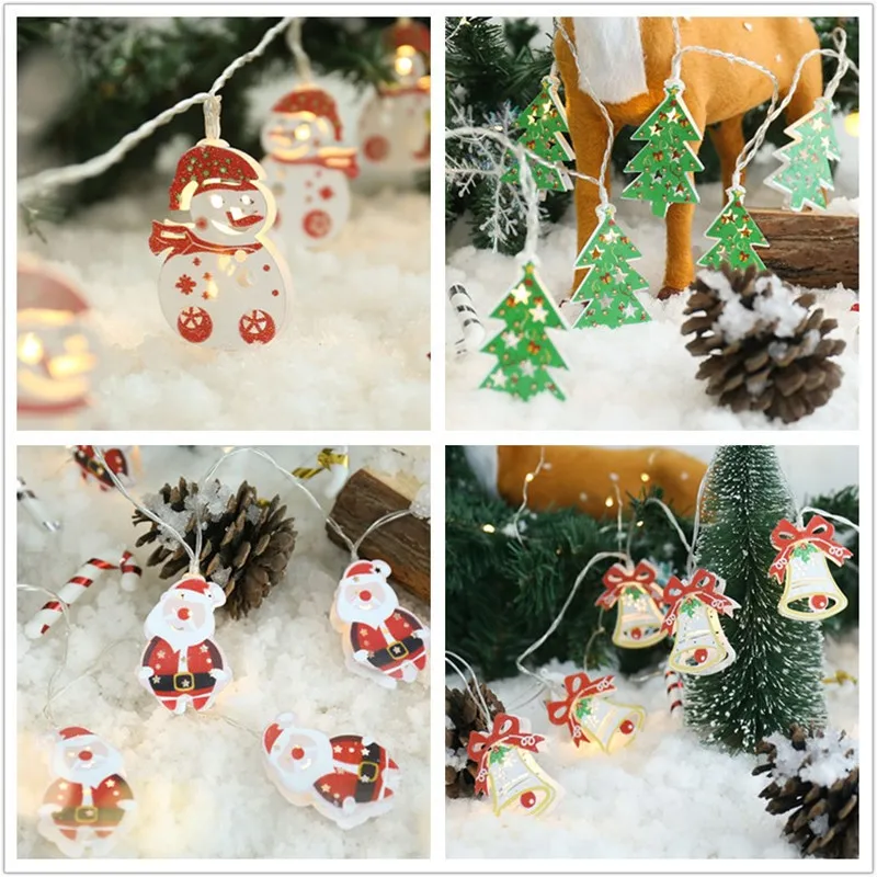 Christmas Tree Santa Bell Snowman Holiday Lighting 1M 3M LED String Lights For Christmas Party Home Indoor Outdoor Decoration Christmas Tree Santa Bell Snowman Holiday Lighting 1M 3M LED String Lights For Christmas Party Home Indoor Outdoor Decoration