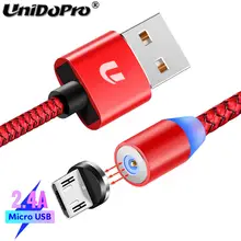 2.4A светодиодный магнитный кабель Micro USB для быстрой зарядки для Xiaomi Redmi 7 7A 6 6A S2 Y3/huawei Honor 20i 8S 8A 8C 8X Max 7X 7A 7C Pro
