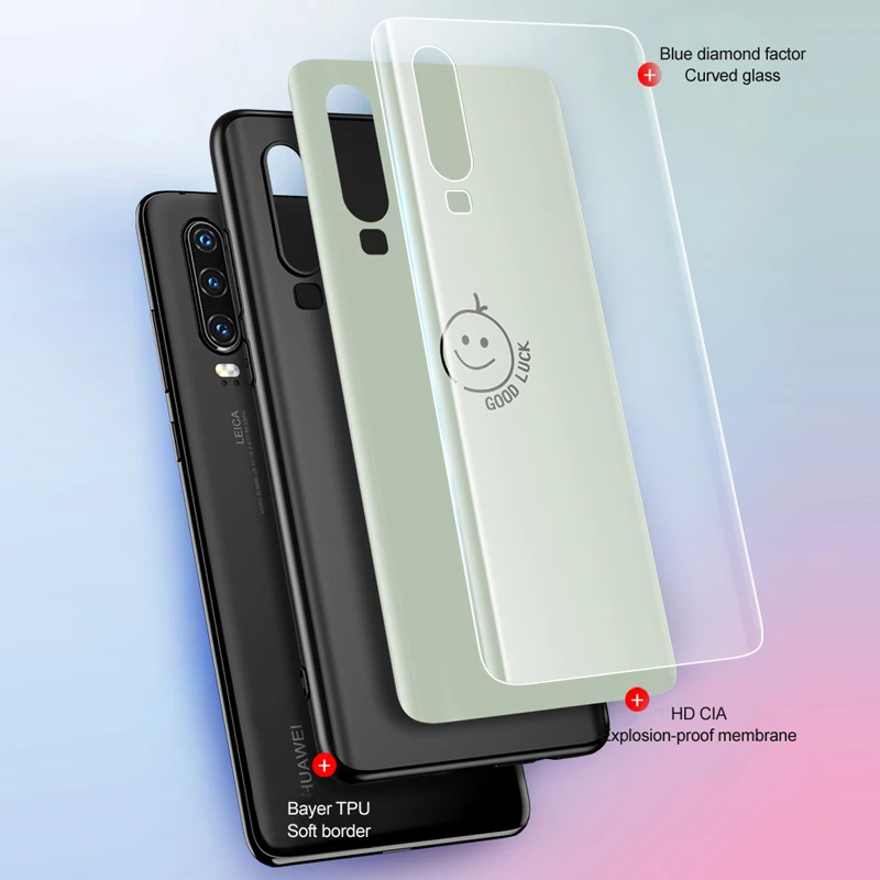 Изогнутый стеклянный чехол 9D для Huawei P30 Pro закаленное стекло силиконовая рамка p30