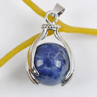 Natural Sodalite Blue Round Beads GEM Pendant Jewelry S338 1