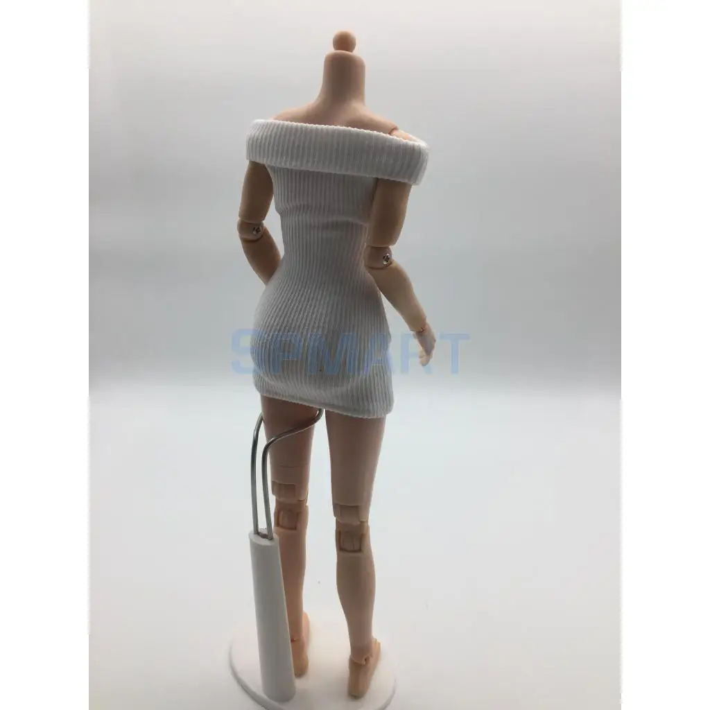 1/6 Scale White Off-shoulder Knit Mini Dress & Briefs Outfit Set for 12 INCH Action Figure    Cy Girls Accessories