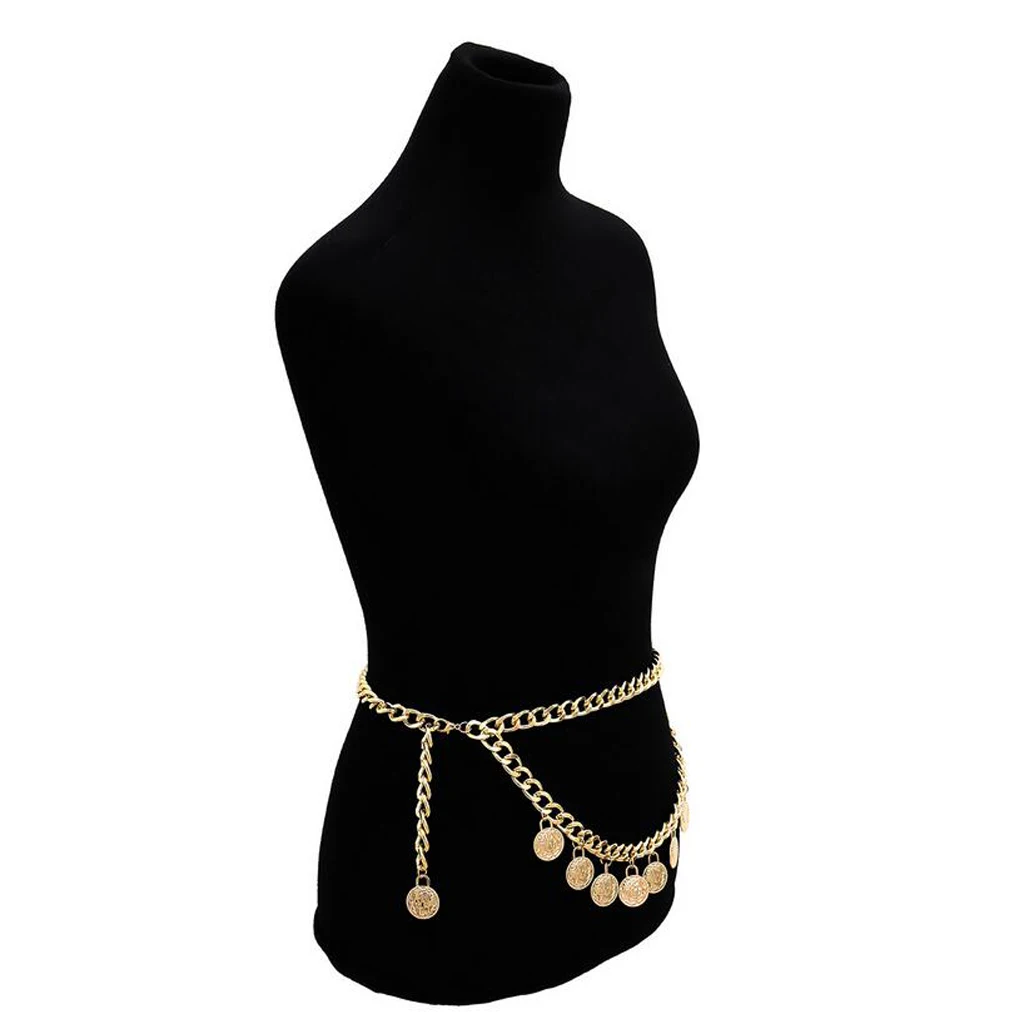 MagiDeal Elegant Lady Bohemian Coins Tassel Chain Wedding Gypsy Waist Belt Body Chain Jewelry