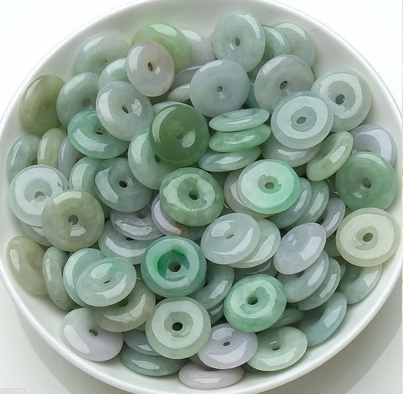 

20 pcs Texture 100% Natural Grade A Jadeite Big Circle Loose Bead