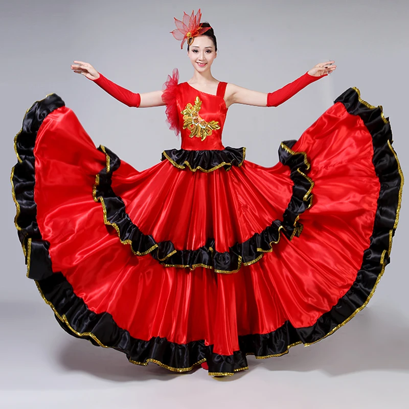 

Spanish Bullfight Dress Flamenco Performance Costume New Opening Dance Full-skirt Adult Female Sequin Large Swing Dress H562