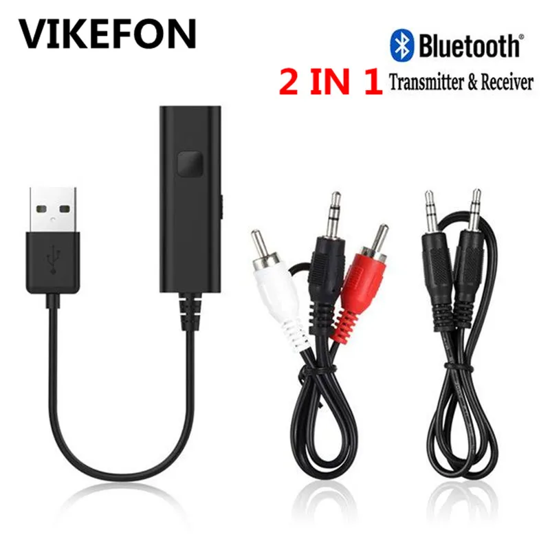 

VIKEFON Bluetooth Receiver Transmitter Audio USB Adapter 3.5mm AUX RCA MP3 Music Car Kit TV Wireless Speaker Headphone Adapter