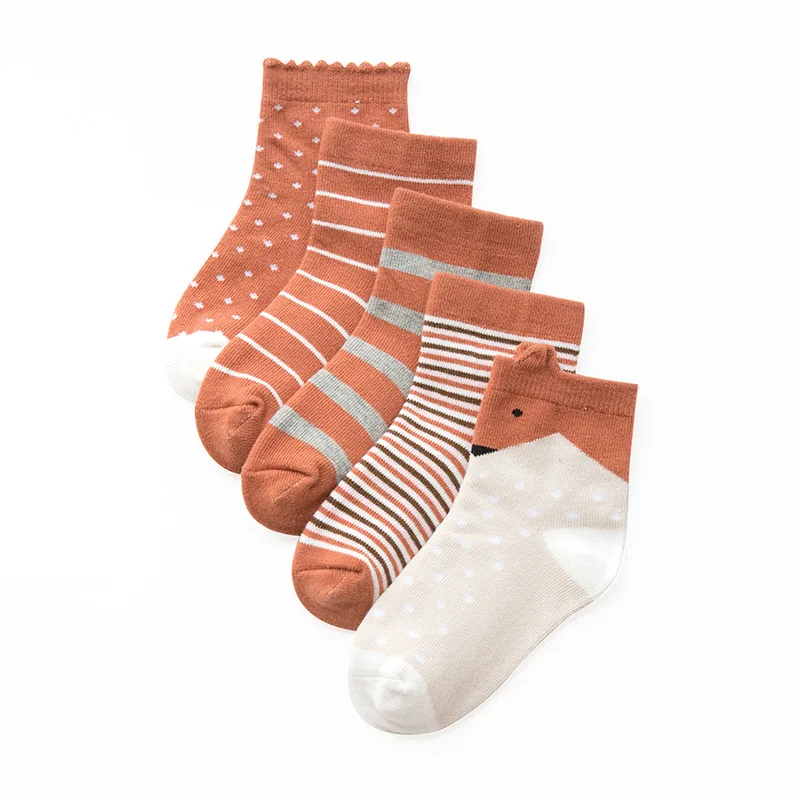 5 пар носков для маленьких девочек и мальчиков детские носки с принтом для девочек брендовые рождественские гольфы из хлопка для детей - Цвет: I