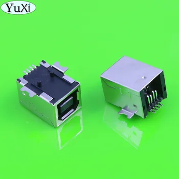 

YuXi USB Type B Female Solder Jacks Connector PCB Socket USB-B type 180 Degrees 4pins SMD USB-BF For fax communication interface