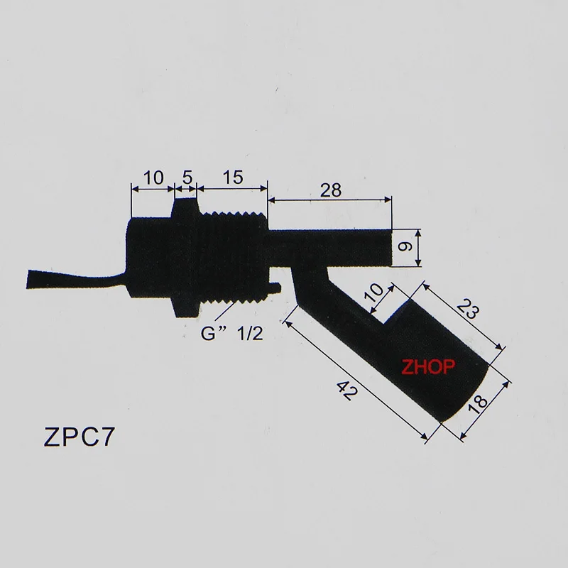 10 шт./лот 100 V G1/2 уровня воды Сенсор Боковое крепление Поплавковый выключатель ZPC7