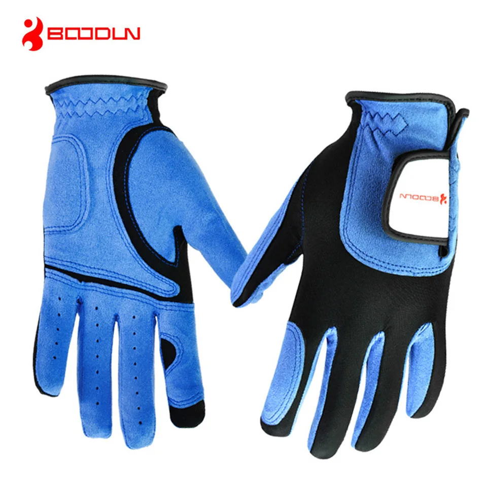 

BOODUN Breathable Sheepskin Men's Golf Gloves for Left or Right Hand Golf Blue Sport Long Finger Glove Golf Accessories 1PCS