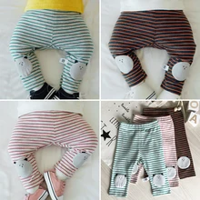 Lemonmiyu брюки хлопчатобумажные детские новорожденных Носки с рисунком медведя из мультика для маленьких мальчиков и девочек демисезонный малышей мотобрюки полоск