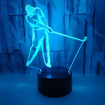 

New Golf 3d Lights Seven Color Touch Led Visual 3d Lamp Gift Bedside Decorative Led Night Light For Children's Bedroom