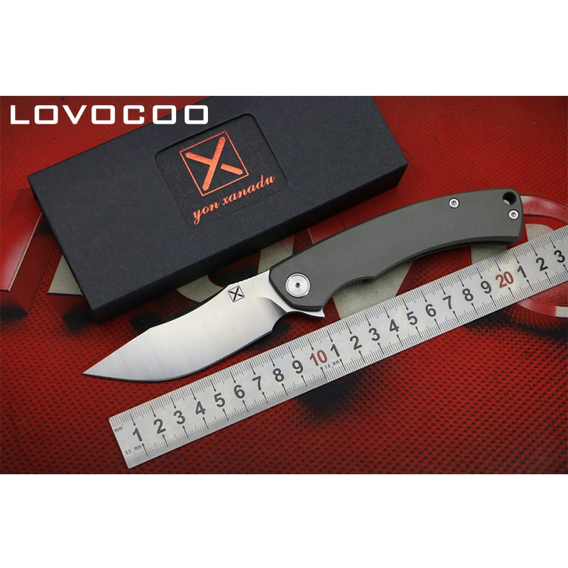 LOVOCOO YX 650 резные складной Ножи шариковый подшипник D2 лезвие Титан ручка Отдых