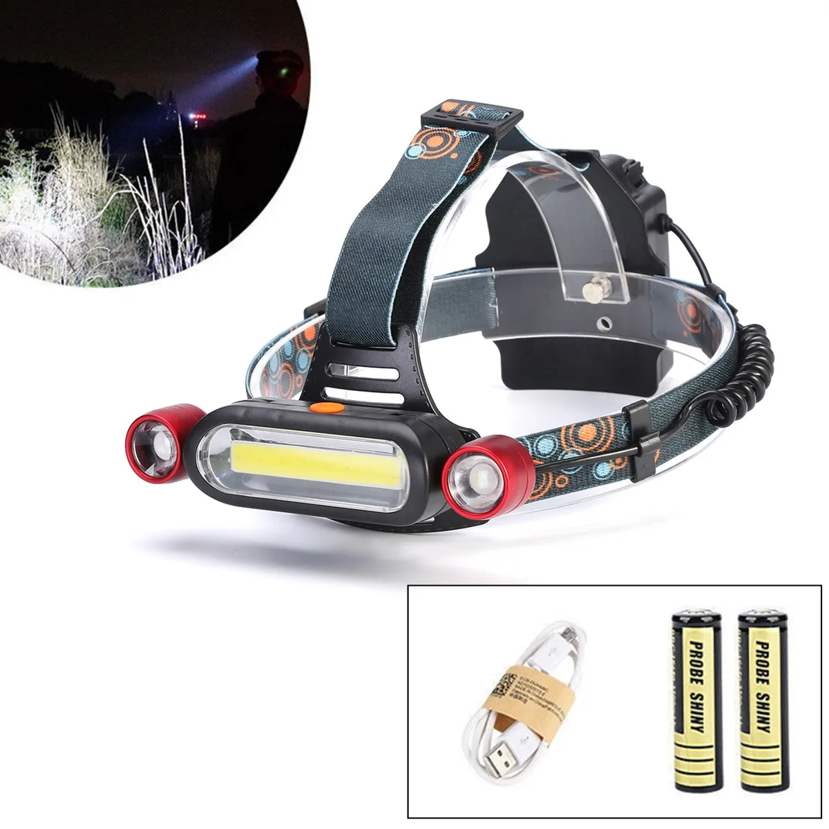 Налобный фонарь Jiguoor аккумуляторный 18650 лм 2 светодиода XM L T6|Налобные LED-фонари| |
