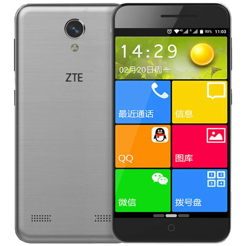 Оригинальный zte лезвие A520 мобильного телефона четырехъядерный процессор 5 0 дюйма