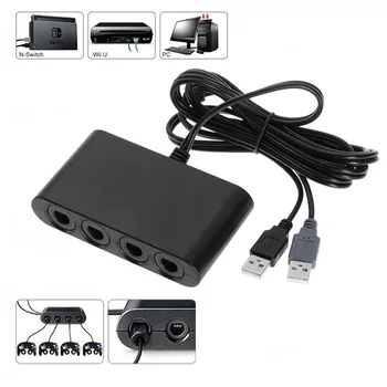 

New Video Game Extension Line 4-Port Gamecube Controller to USB Adapter Converter For Nintendo Wii U PC NGC Switch High Quality