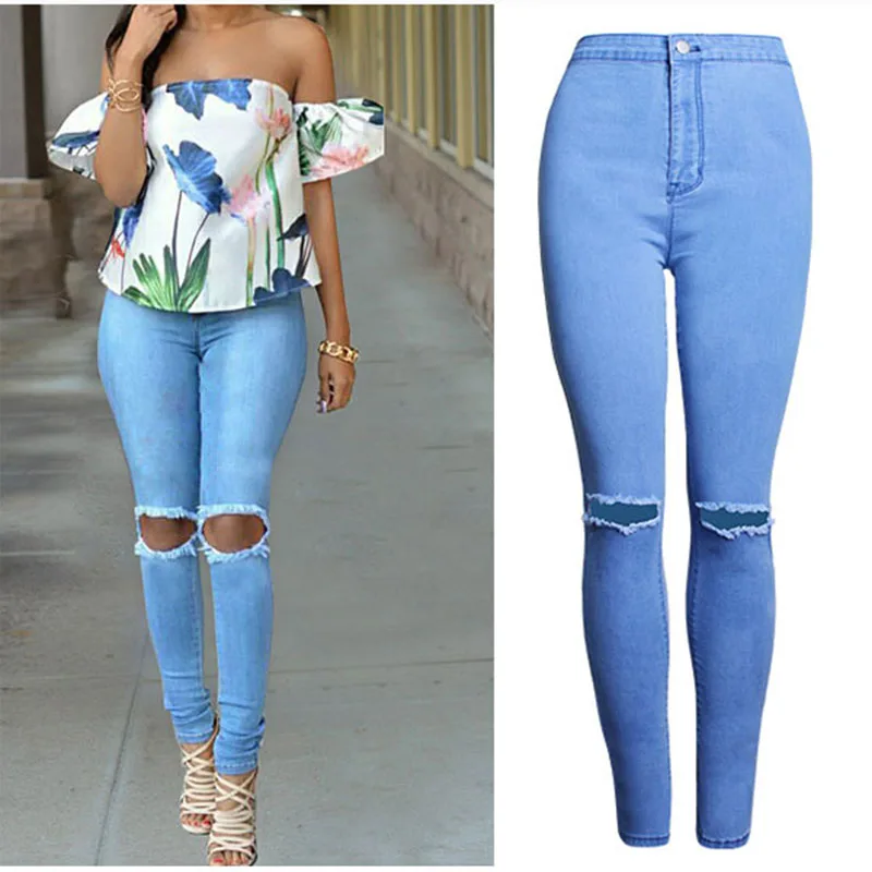 Buy 2017 Europe Style Cheap Clothes Women Blue Denim