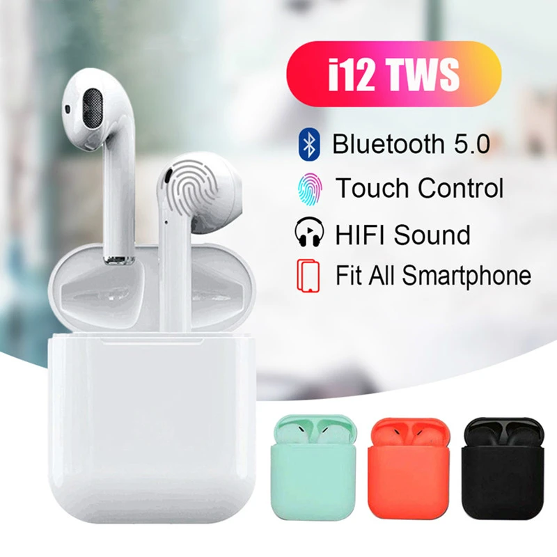 

New I12 TWS Touch Control Pop-UP Mini Wireless Bluetooth 5.0 Earphones Stereo Headset Pk I9S Tws for All IOS Android Smart Phone