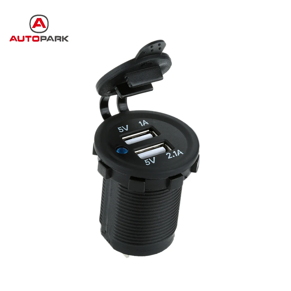 

Auto Motorcycle Dual USB Car Charger Power Adapter Socket Outlet waterproof Mobile Phone Charger Truck Minibus for ATV Boat