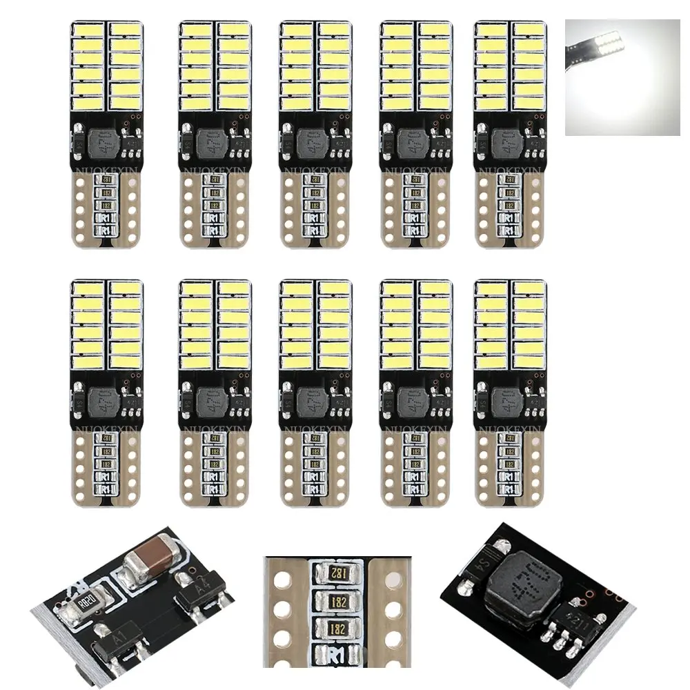 10 X T10 светодиодный 194 W5W 24 светодиодный CANBUS 3014SMD ошибок автомобиля боковое освещение автомобиля светодиодный Лампа 12 V белый лампа