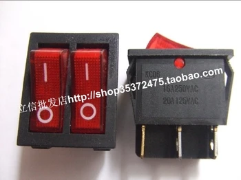 

12pcs Rocker switch Red/green double rocker switch 250V switch KCD6 6P illuminated