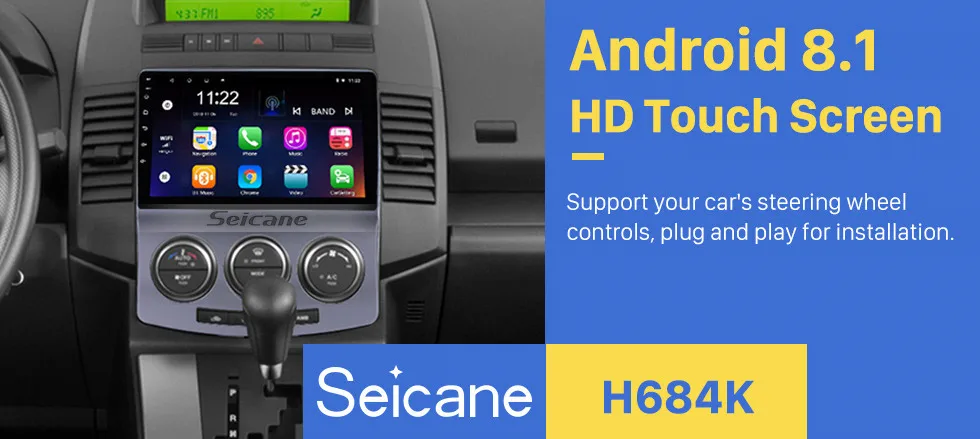 Perfect Seicane Android 7.1/8.1 Multimedia Player 9" GPS Car Radio For 2005-2010 Old Mazda 5 Touchscreen Head Unit With Wifi Bluetooth 1