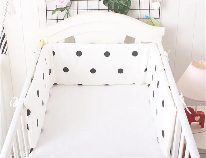 Складное 180*30 см детское постельное белье-бампер в кроватку для новорожденных, хлопковое белье, цельный бампер для кроватки, Детская безопасная кровать вокруг протектора - Цвет: heibaibodian