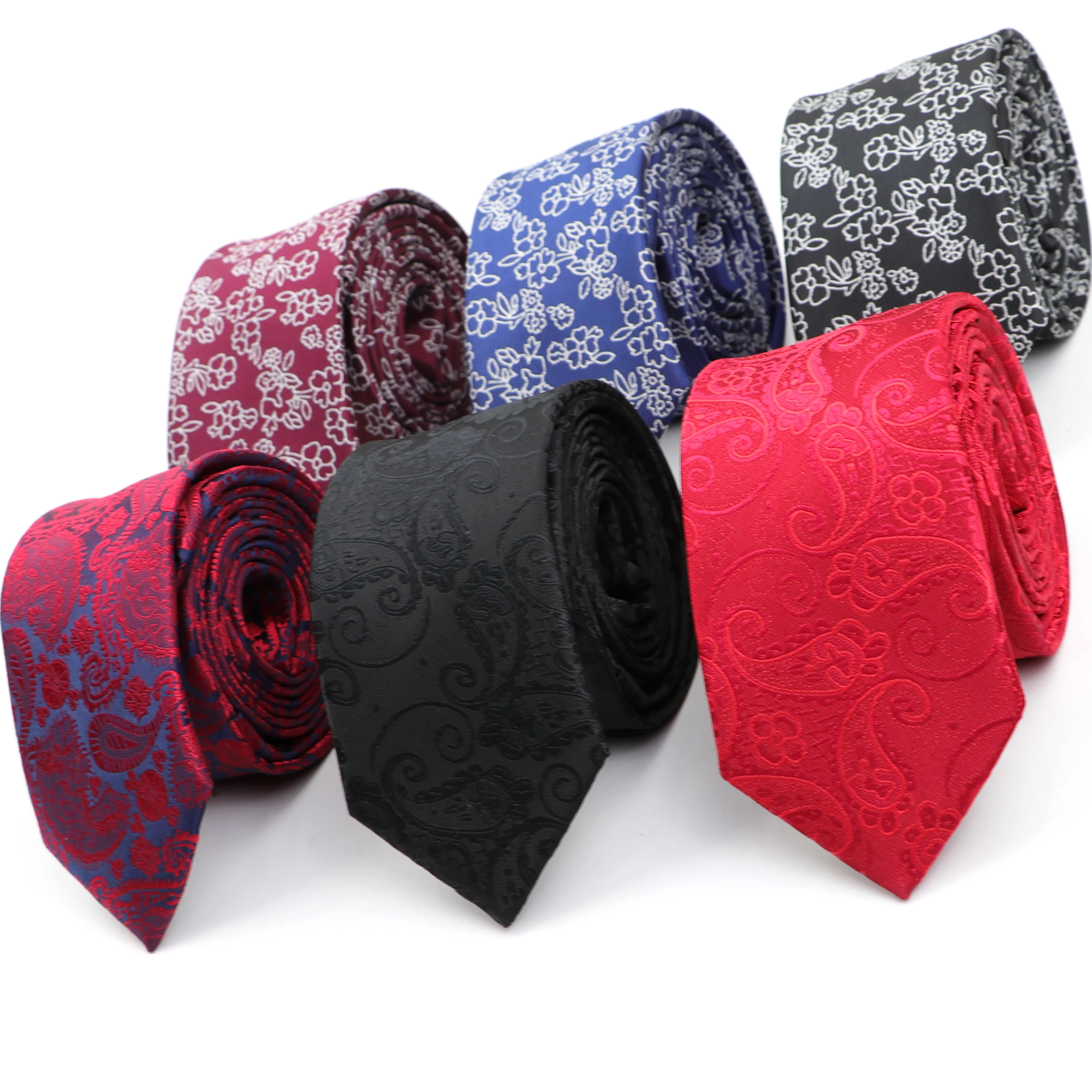 

Men's Solid Tie Skinny Floral Jacquard Cravat Classic Luxury Necktie For Wedding Party Business