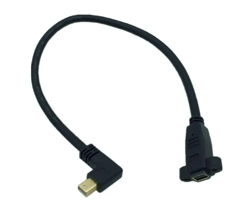 90-Degree Angled Mini DisplayPort Male to Female 4K Cable with Extend Screw Panel Mount Description Image.This Product Can Be Found With The Tag Names Computer Cables Connecting, Computer Peripherals, PC Hardware Cables Adapters, Right left up down