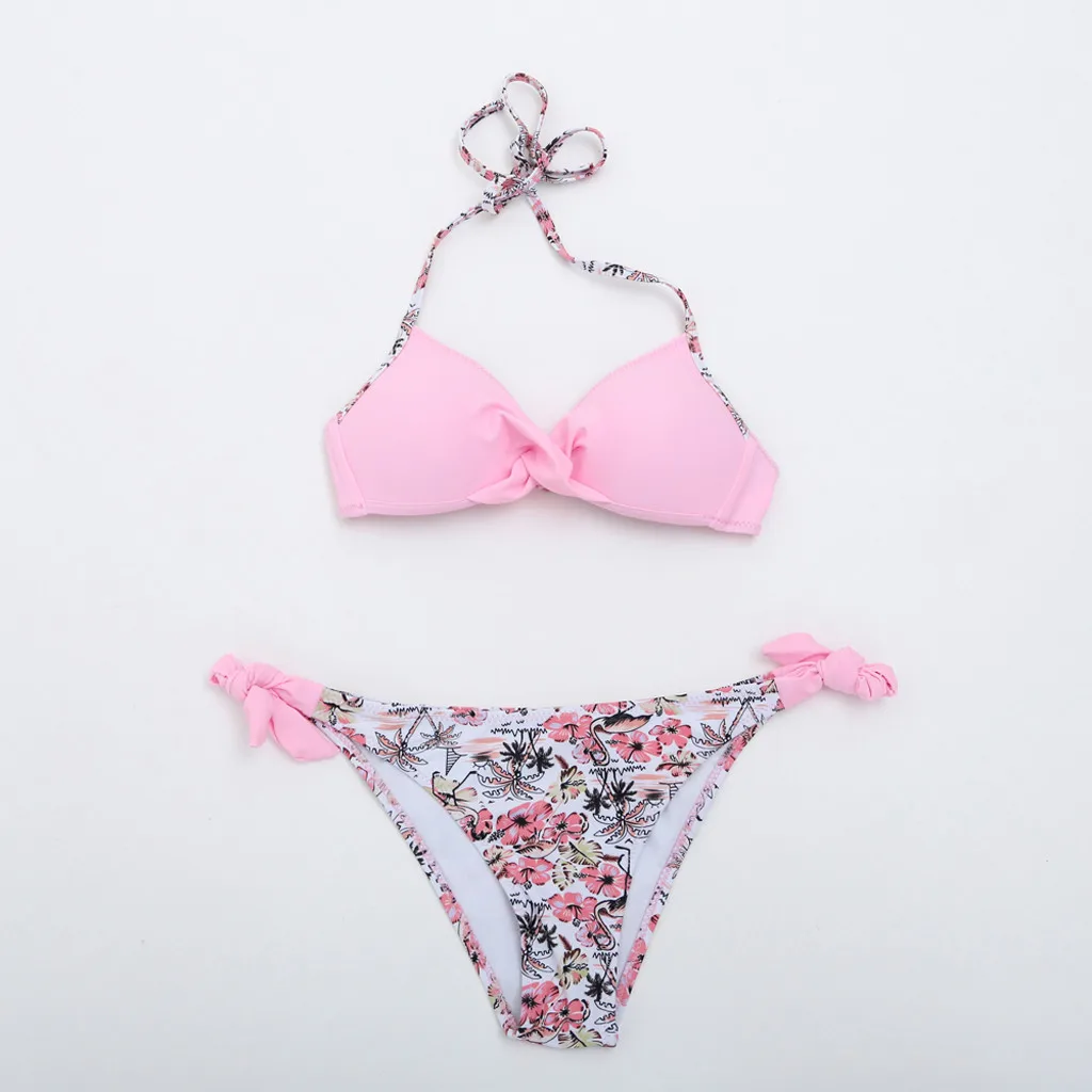 Womens Padded Push up Bra Bikini Set Print Swimsuit Bathing Suit Swimwear Beachwear swimwear women plus size mujer Dropship