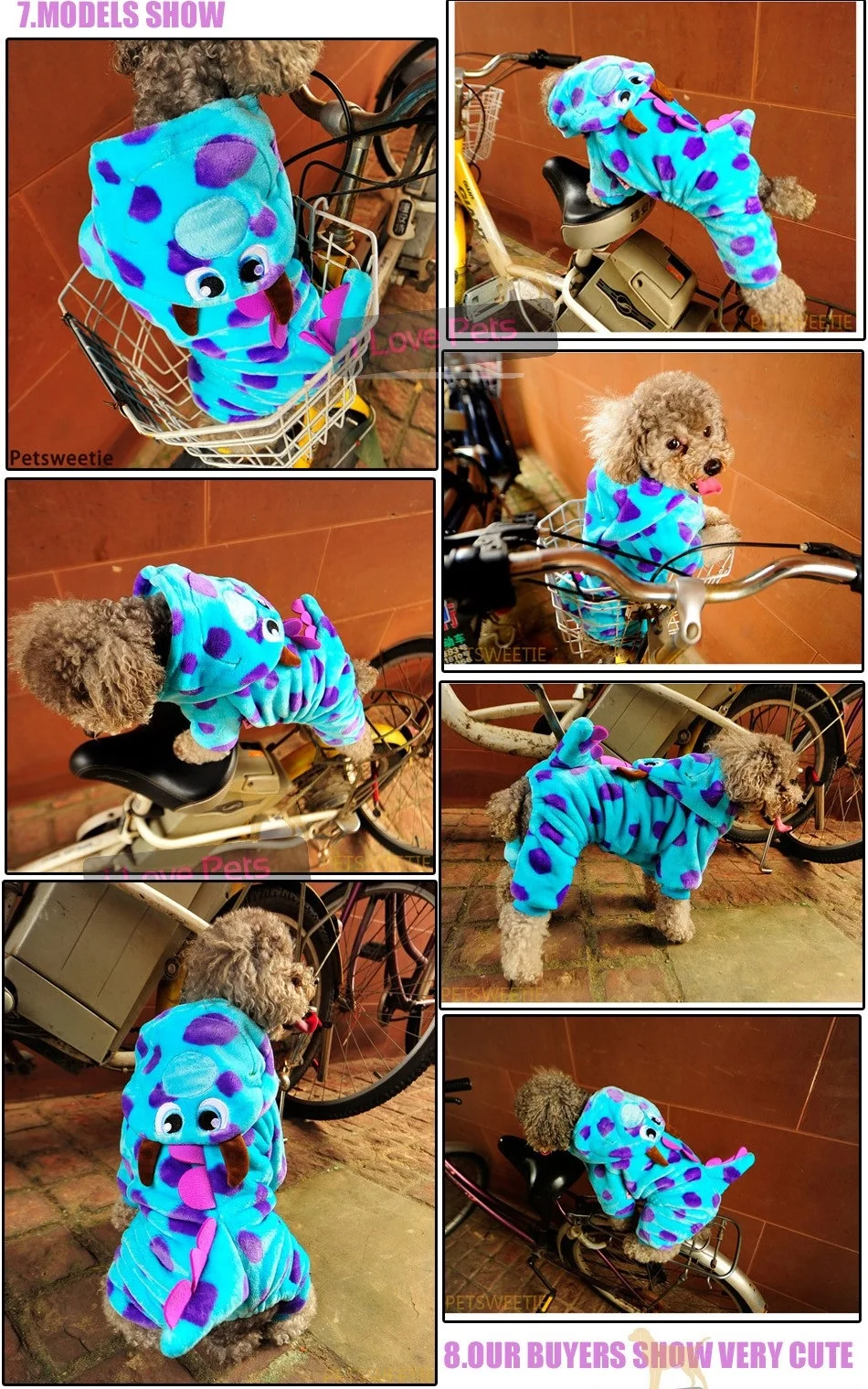 019 High Quality Dog Pet Clothes Super Cute Party Dress up Dog Clothing Coat Dragon Small Medium dog Blue Summer Winter Girl (2)