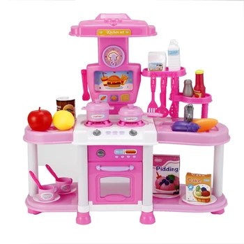 

Bargain Price Kitchen Toy Set Kids Simulation Kitchen Toys Baby Kitchen Toys Set With Light & Sound Red Baby Pretend Play Gifts