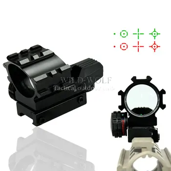 

Tactical Holographic Tactical Red / Green 4 Reticles Reflex Dot Scope 20mm Rail Mount HD-112