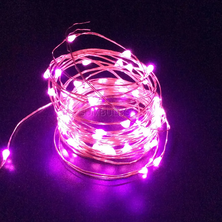 1 м-10 м светодиодный светильник USB на батарейках медный провод Сказочный Рождественский светильник s Многоцветный наружный внутренний декоративный светильник - Испускаемый цвет: Pink