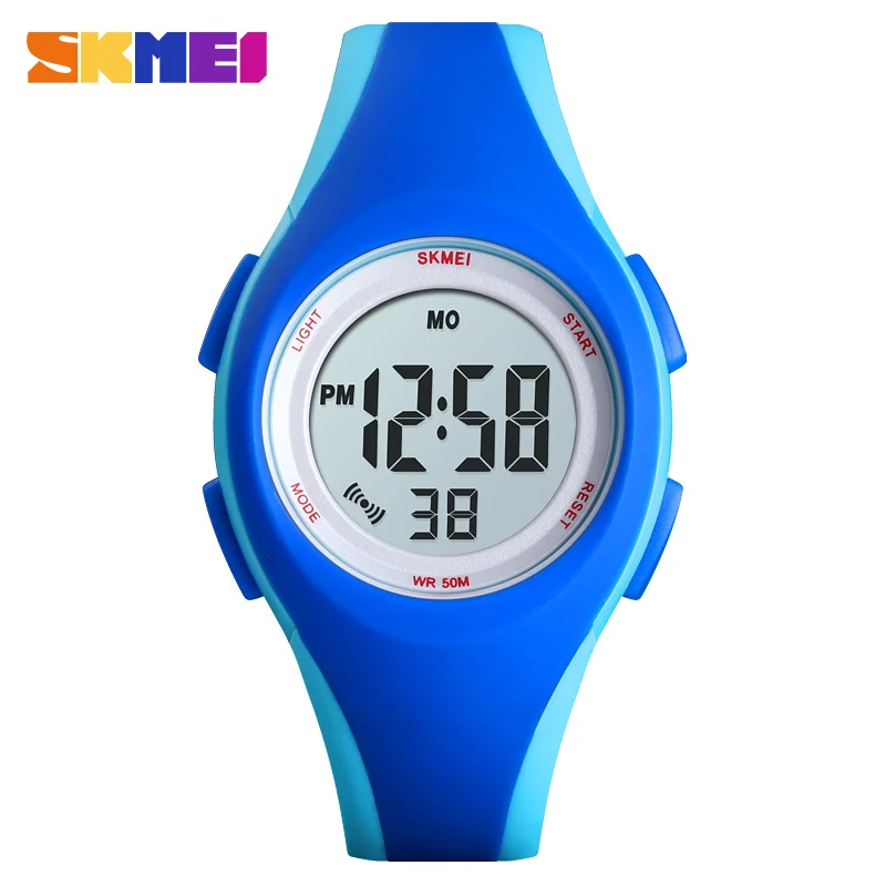 SKMEI Brand Kids Watches Sports Style Wristwatch Fashion Children Digital Watches Waterproof Outdoor Sport Watches for Boy Girls - Цвет: light blue