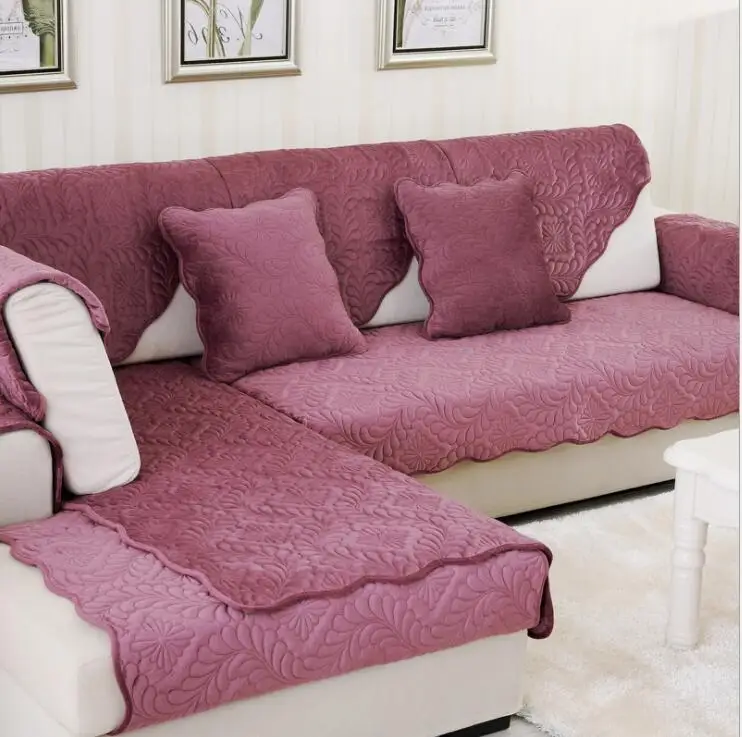 

Fyjafon 1 Piece Plush Sofa Cover Coffee Purple Sofa Towel Home Decor Sofa Armrest Backrest Not a set