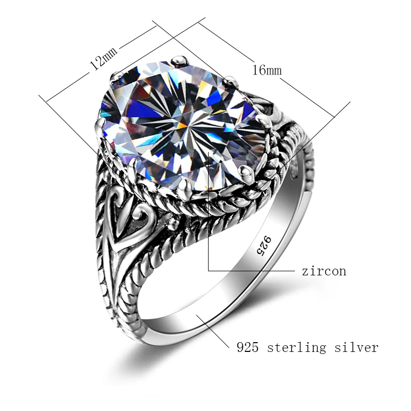 Szjinao New Wedding Ring Bohemian Created Zircon Fashion 925 Sterling Silver Jewelry Wholesale and Processing Customized