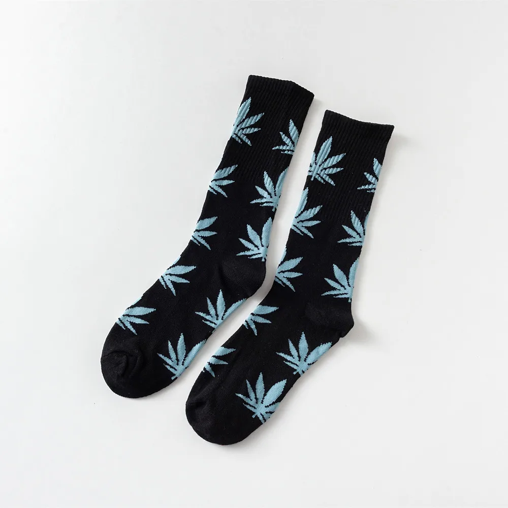 Мужские носки в стиле хип-хоп с рисунком сорняков кленовый лист сумасшедшие забавные носки термостойкие длинные счастливые носки Kanye West Роскошные носки уличная одежда - Цвет: 11