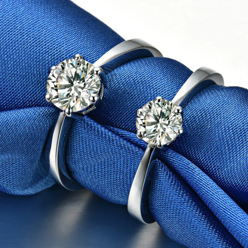 

Classic Six-claw 3CT Carat Engagement Rings for Women Luxury AAAAA High Quality NSCD Stone White Gold Color Wedding Jewelry