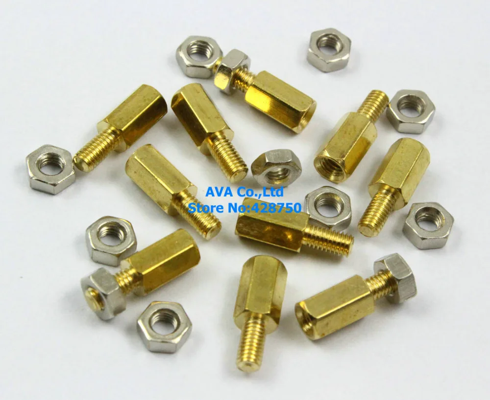 100 M3x6mm Male Female Hex PCB Standoff Spacers 8mm Body Length with