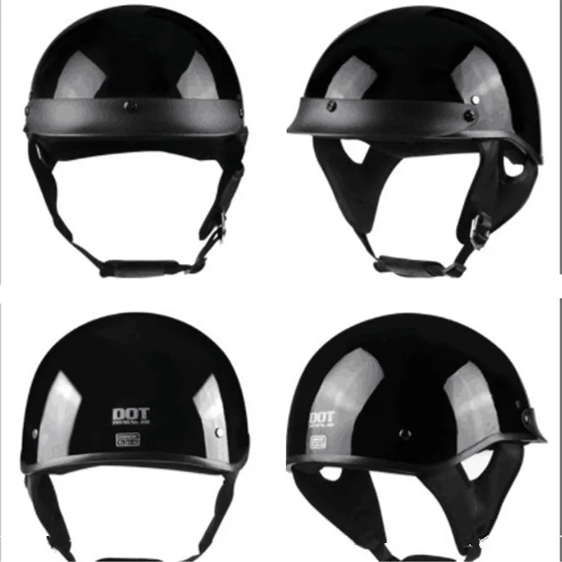 

Adult black vintage Open Face Half Helmet Harley Moto Motorcycle Helmets Motorcycle Motorbike Vespa DOT approved