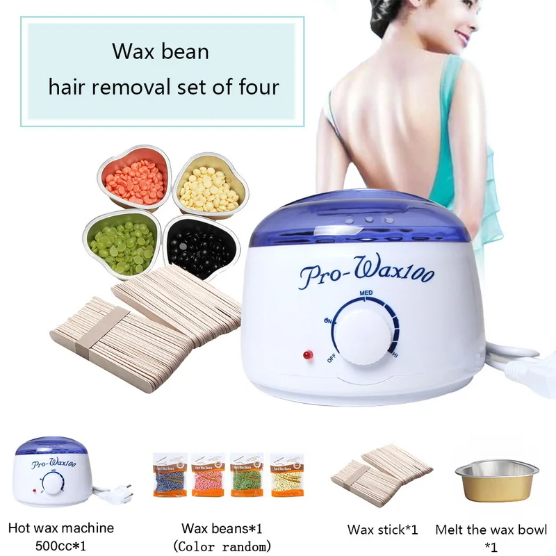 

Manooby Wax Heater Machine Waxing Warmer 50g Wax Beans Hot Wax Heater Stickers Hair Removal Sets US/EU Plug Bikini Hair Removal