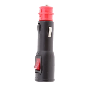 

Car Cigarette Lighter Male Plug Connector On Off Switch with Red LED Light Durable Robust Multi Purpose